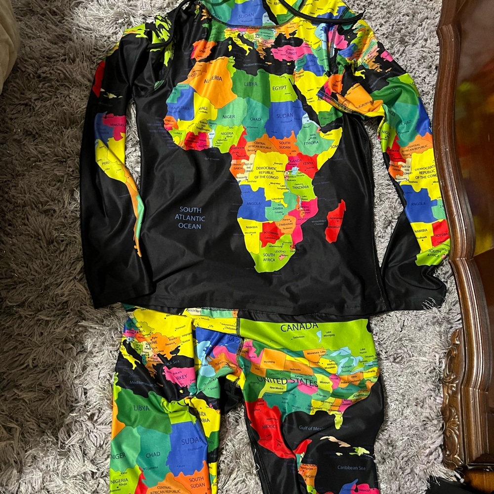 Bricks Built Multicolor Map Print Set Hoodie And … - image 3